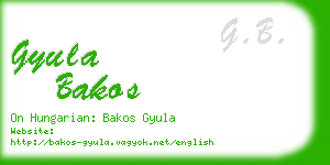 gyula bakos business card